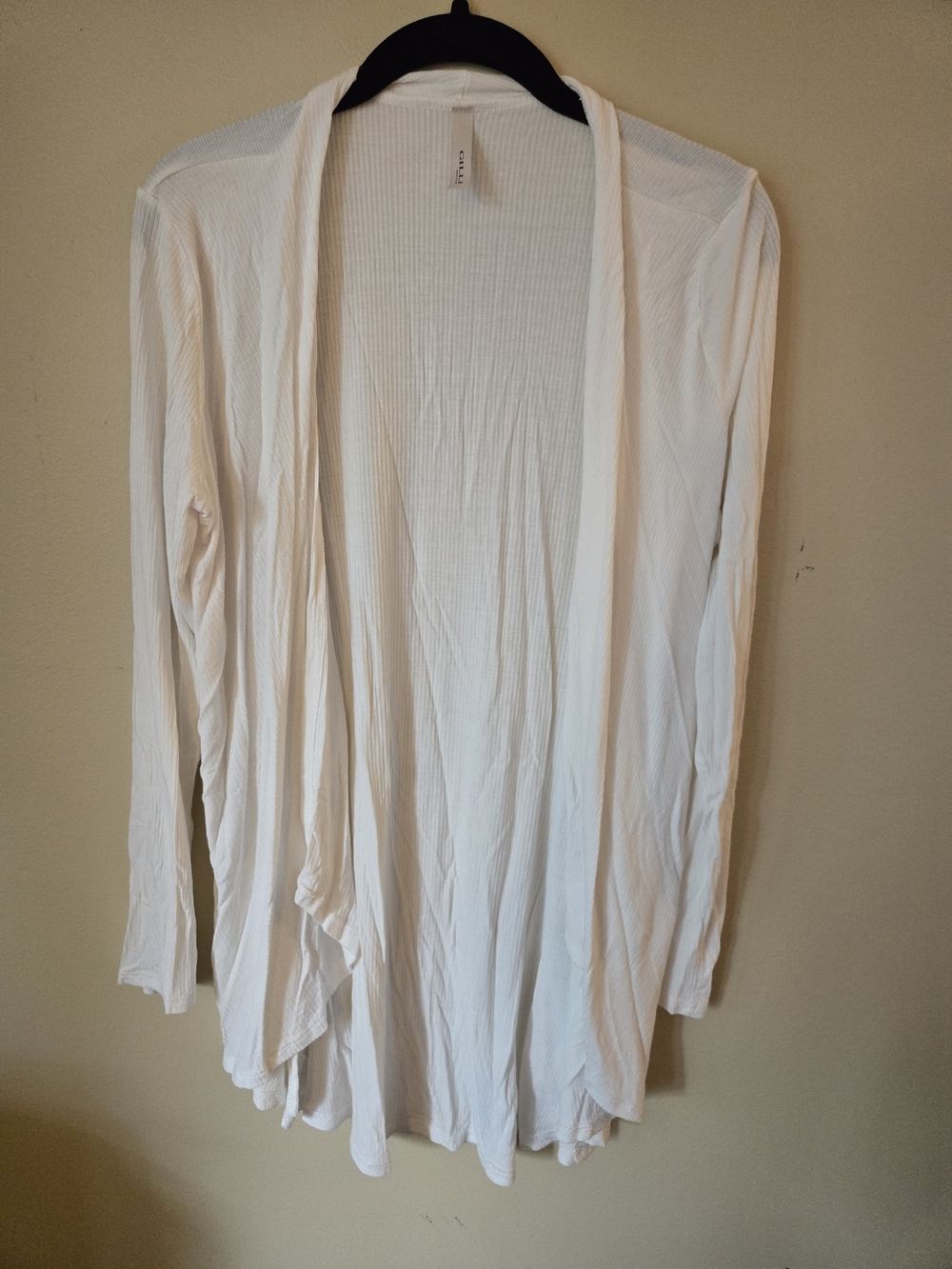 Gilli White Open-Front Long Sleeve Cardigan